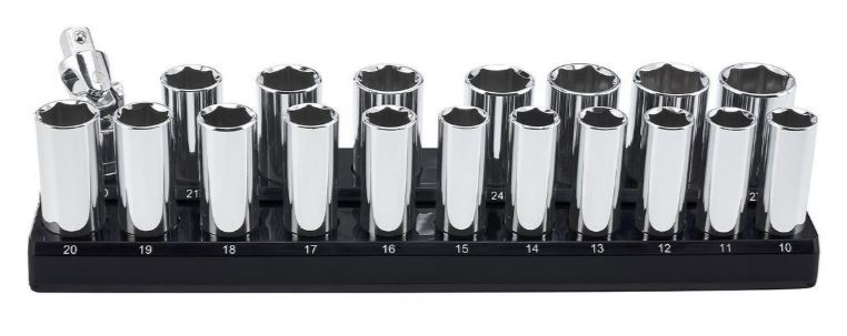 Magnetic 1/2 inch Drive Metric Socket Holder Black