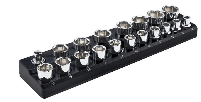 Magnetic 1/2 inch Drive Metric Socket Holder Black