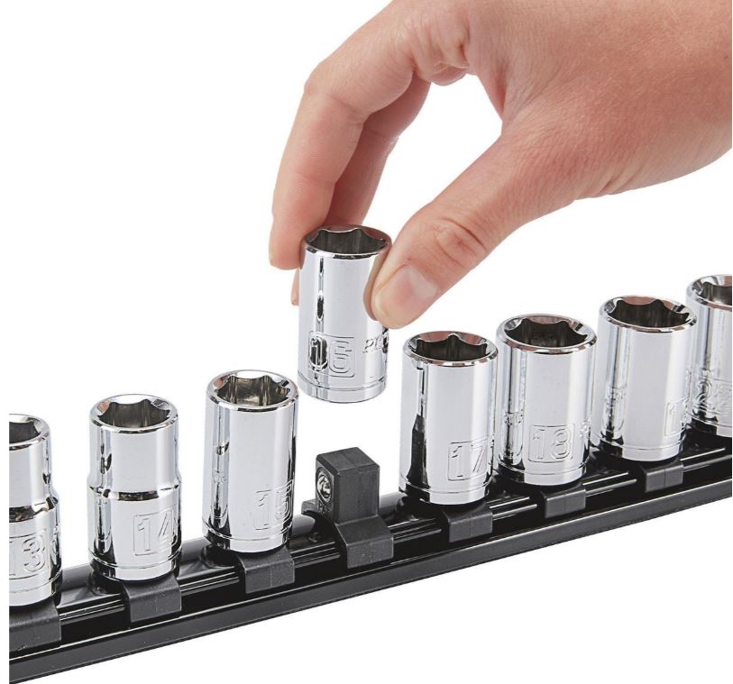 Magnetic 1/2 inch Socket Rail Black