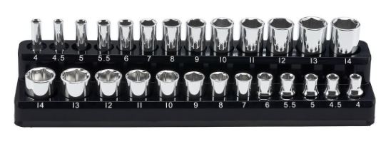 Magnetic 1/4 inch Drive Metric Magnetic Socket Holder Black