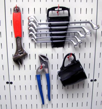 26 Piece Black Deluxe Slotted Metal Pegboard Accessory Pack