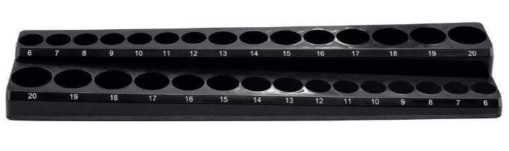 Magnetic 3/8 inch Drive Metric Socket Holder Black