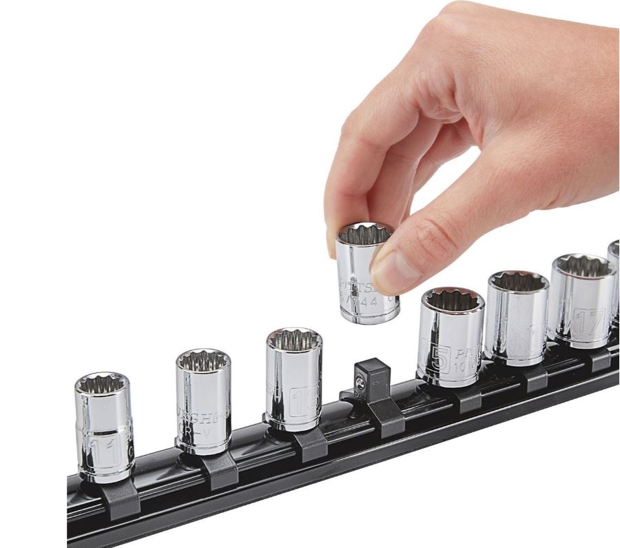 Magnetic 3/8 inch Socket Rail Black