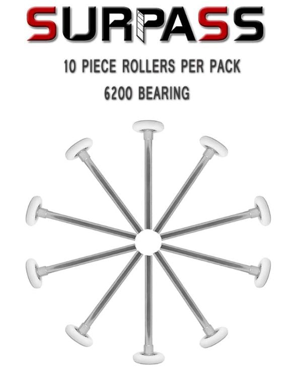 2 inch Nylon White SUPER QUIET Wheel Garage Door Rollers with 7 inch Stem INSTALLED (each)