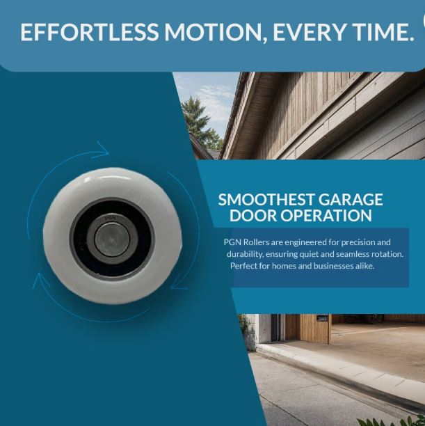 2 inch Nylon White SUPER QUIET Wheel Garage Door Rollers with 4 inch Stem INSTALLED (each)