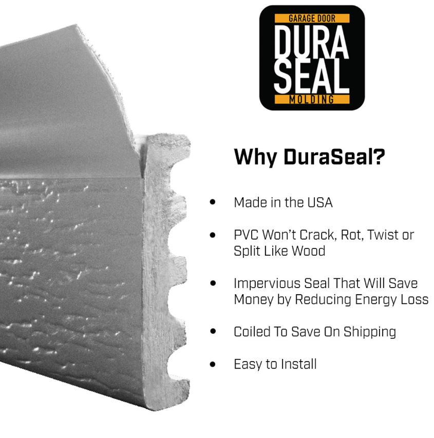 White Two car Garage Door Side and Top Weatherstripping INSTALLED I provide Dura Seal Weatherstripping