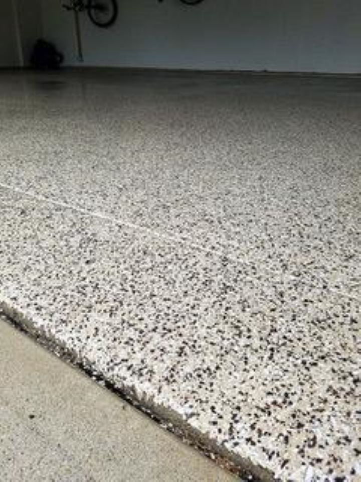 Epoxy Garage Floor and Polyaspartic Top Coat for 2 Car Garage