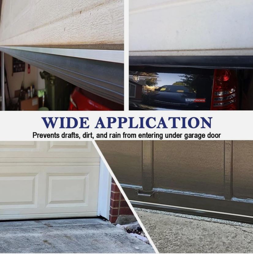 Gin Chain U+O Ring Garage Door Bottom Seal Weatherstrip INSTALLED