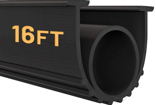 Garage Door Bottom Seal Weather Stripping for two car garage INSTALLED using existing rails