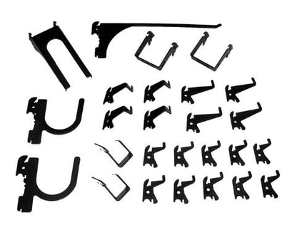 26 Piece Black Deluxe Slotted Metal Pegboard Accessory Pack