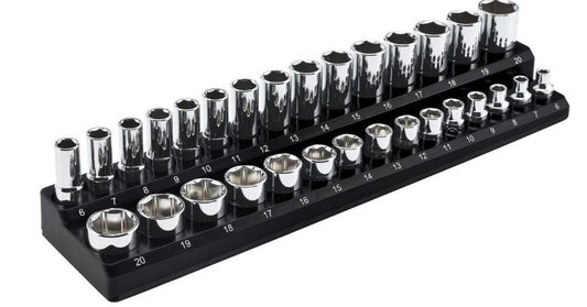 Magnetic 3/8 inch Drive Metric Socket Holder Black