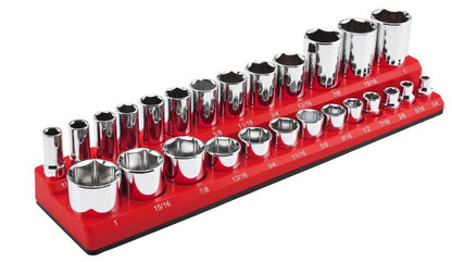 Magnetic 3/8 inch Drive SAE Socket Holder Red
