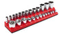 Magnetic 3/8 inch Drive SAE Socket Holder Red
