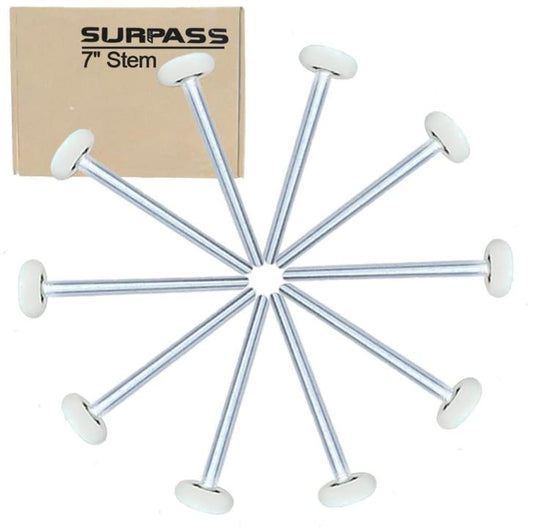 2 inch Nylon White SUPER QUIET Wheel Garage Door Rollers with 7 inch Stem INSTALLED (each)