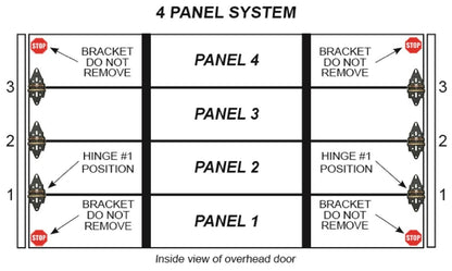 Green Garage Door Hinge for COMMERCIAL Overhead Garage Door over 12 Feet Wide 4 panels 6 Hinges total INSTALLED