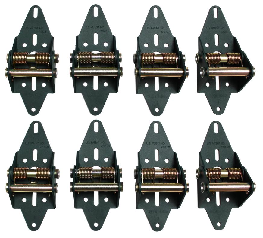 Green Garage Door Hinge for RESIDENTIAL Two Car Garage Door over 12 Feet Wide Up to 5 panels 8 Hinges total INSTALLED