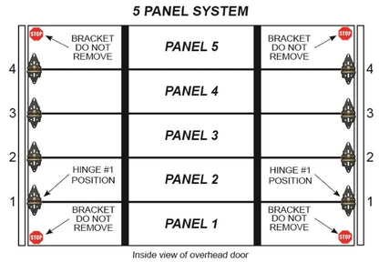 Green Garage Door Hinge for RESIDENTIAL Two Car Garage Door over 12 Feet Wide Up to 5 panels 8 Hinges total INSTALLED