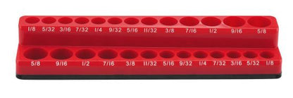 Magnetic 1/4 inch Drive SAE Socket Holder Red