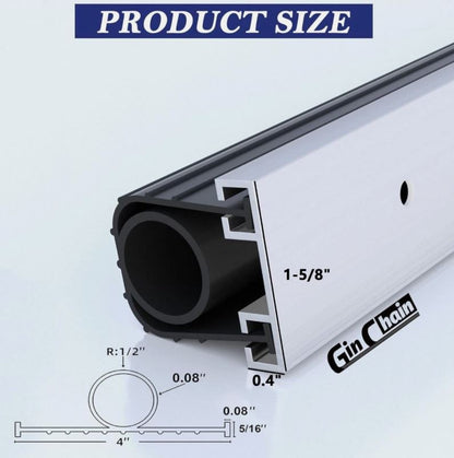 Gin Chain U+O Ring Garage Door Bottom Seal Weatherstrip INSTALLED